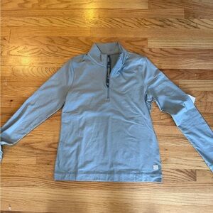 Vuori Halo Essential Half Zip Chalk Blue Heather Large NWT